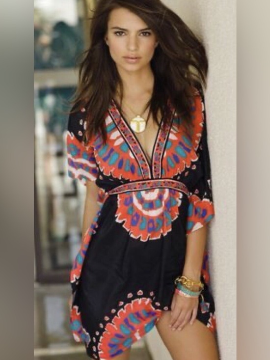 Trina Turk Other - Trina Turk silk blend "Yucateca" tunic swimsuit cover-up - Medium